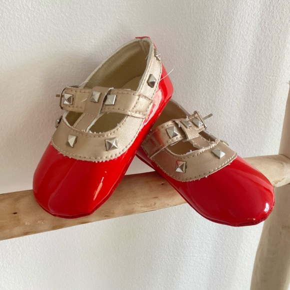 Red Valen-Tiny Baby Shoes - Size 2 - Picture 2 of 4